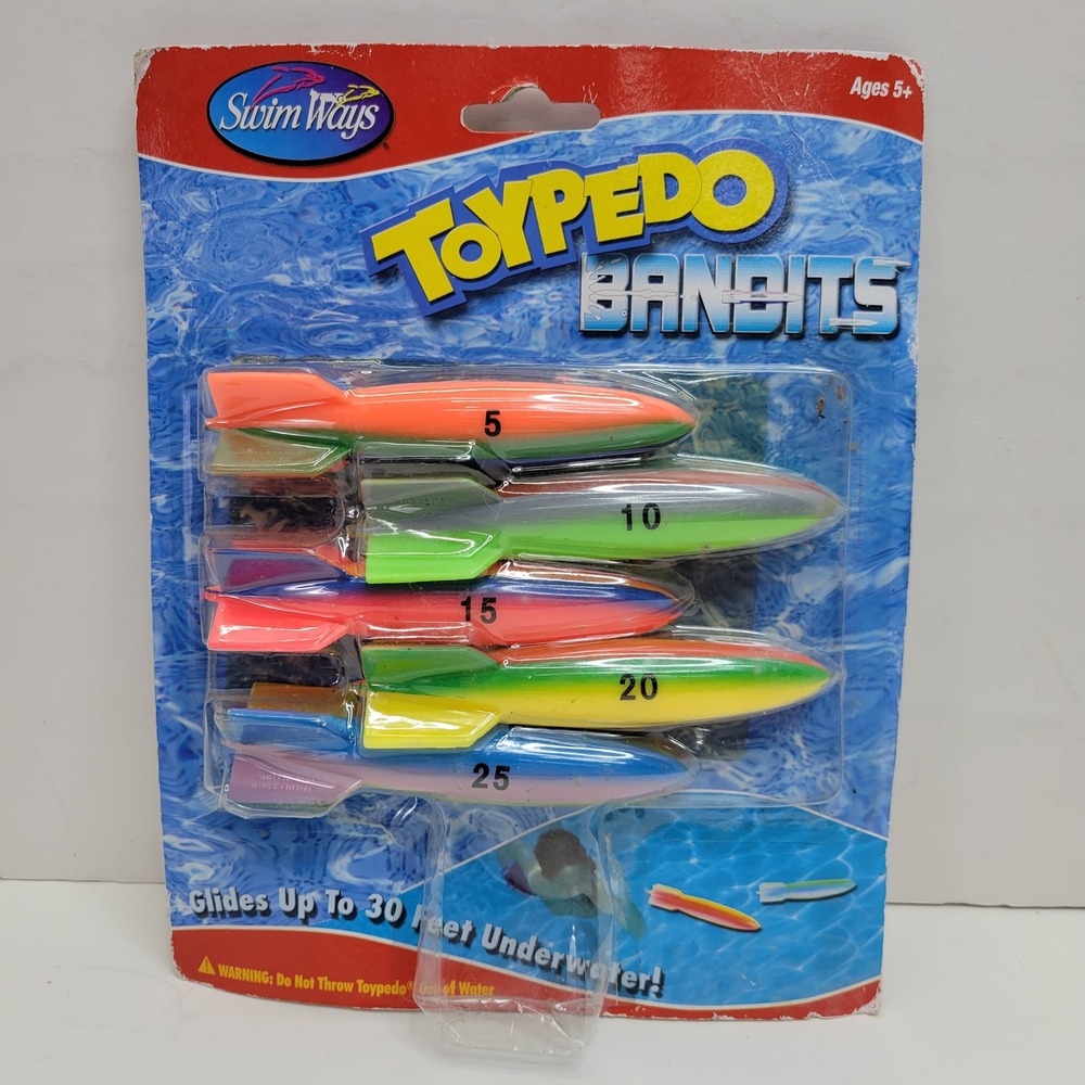 SwimWays Toypedo Bandits 4 Pack Underwater Diving Pool Toys‎ 12301 Vintage